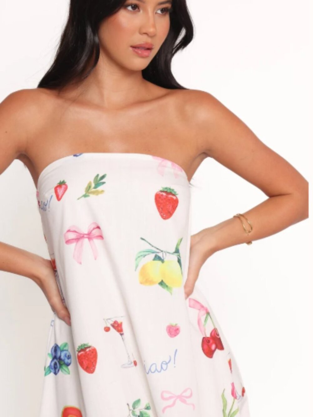 Petal & Pup Soph Strapless Maxi Dress - Ciao Bow Print - Size XL